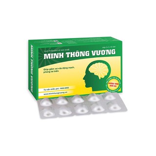 ❤[MUA 6 TẶNG 1 Đổi Vỏ Hộp] MINH THÔNG VƯƠNG New - Giảm Xơ Vữa Động Mạch Tăng Tuần Hoàn Máu Não (20 Viên)