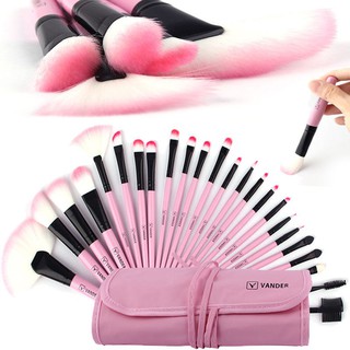 Pink Cosmetics 32pcs Make Up Cream Powder Brushes Blending Set Pouch Bag
