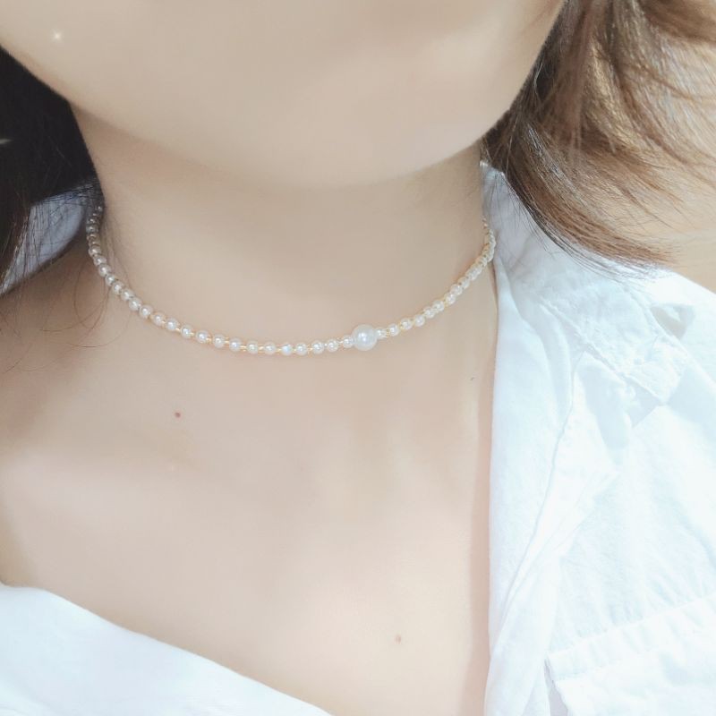 Choker/ dây đeo cổ tone trắng phong cách Hàn