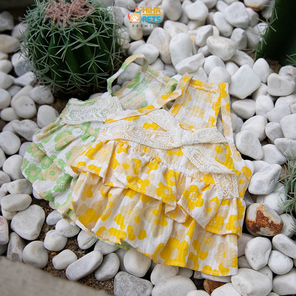 Váy Đầm Có Kẹp Tóc Đi Kèm Dành Cho Cún Mèo Quần Áo Thú Cưng Thời Trang Cao Cấp Hàn Quốc Hihapet.