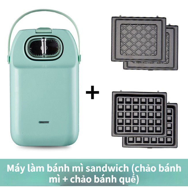 650w Mini Bánh Sandwich Ăn Sáng Đa Chức Năng Máy Làm Bánh Waffle