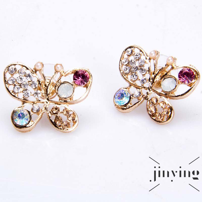 GETNOIVAS Bông tai hình bướm đính đá nhiều màu sắc