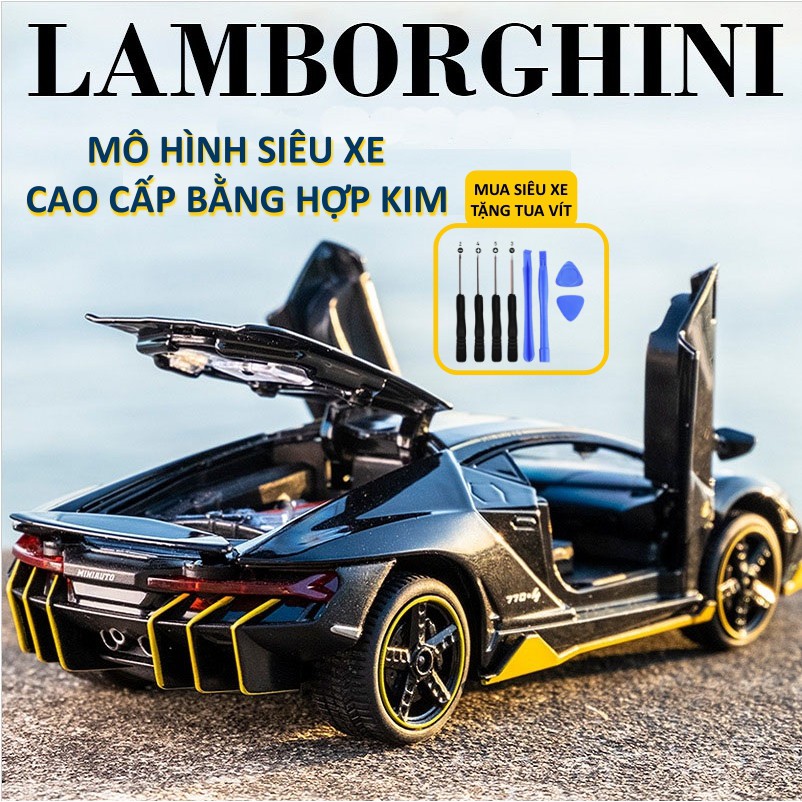 Siêu xe siêu chi tiết dành mô hình chi tiết đẹp dùng decor trang trí bàn làm việc bàn học có mở cửa có đèn có chạy được