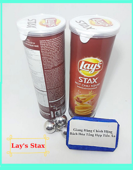 Snack khoai tây vị mực cay Lay's Stax lon 105g