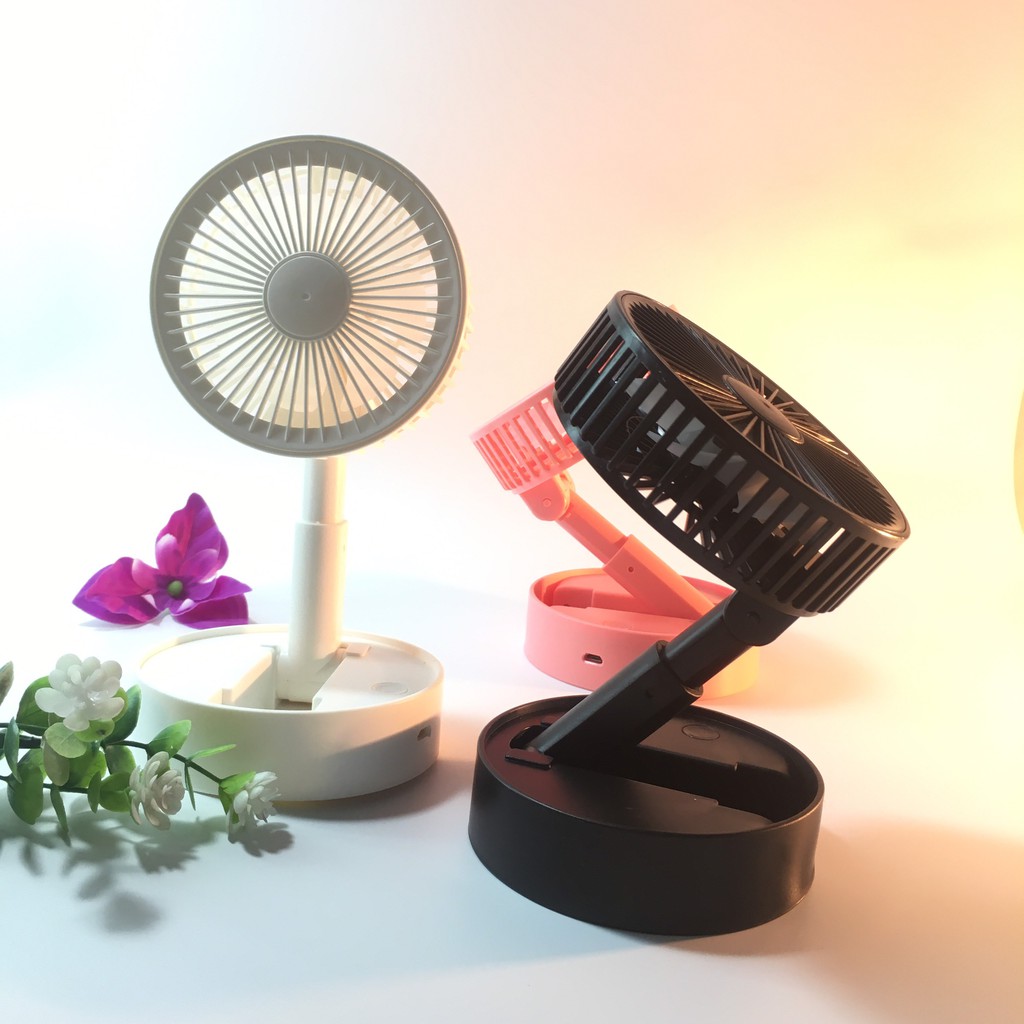 Quạt Mini Cầm Tay 3 Tốc Độ Gió Gấp Gọn A9 Tiện Dụng - TẶNG KÈM Pin Và Cáp Sạc USB (PK12store) | BigBuy360 - bigbuy360.vn