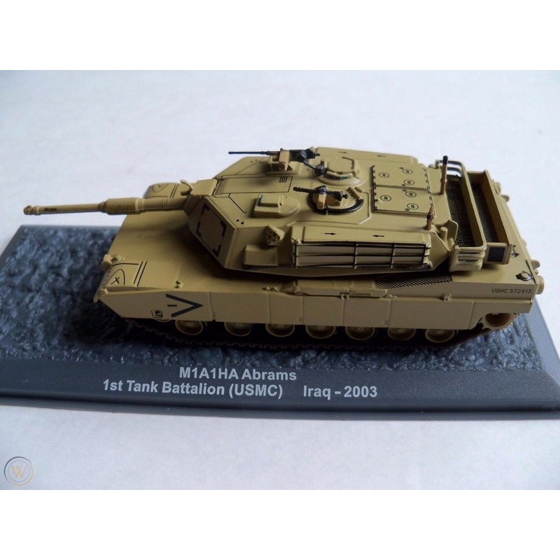 Mô hình xe tăng tỷ lệ 1:72 DeAgostini M1 A1 Abrams USMC, Tiểu đoàn Thiết giáp số 1 Marine của Mỹ, năm 2003 tại Iraq.