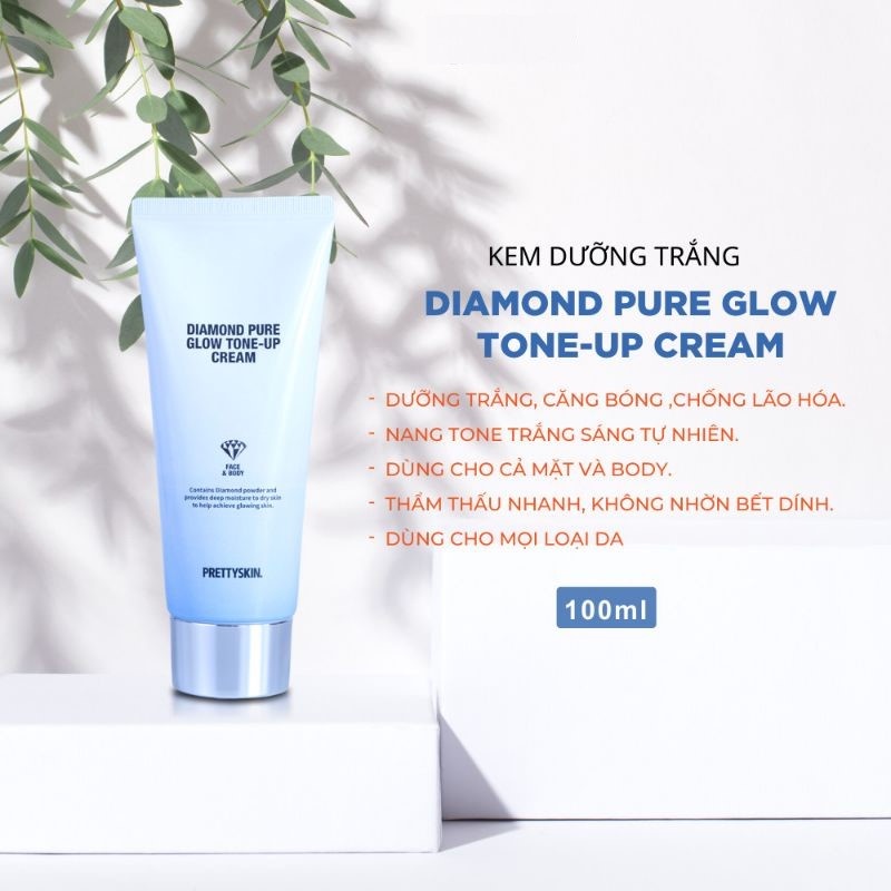 Kem dưỡng trắng da kim cương Pretty Skin Diamond Pure Glow Tone Up Cream 100ml