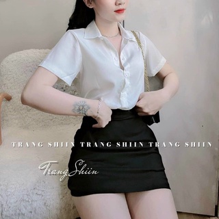 Áo sơ mi lụa tay ngắn
