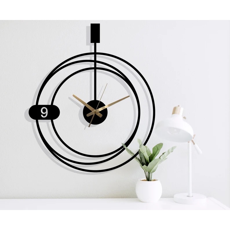 Đồng Hồ Treo Tường CNC Decor Kim Trôi Trang Trí Phòng Khách, Phòng Ngủ, Phong Cách Hiện Đại, Độc Đáo HAPPY DECOR DH003