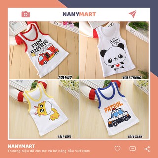 Áo Ba Lỗ Cho Bé Trai Hoạt Hình Ngộ Nghĩnh Chất Liệu Cotton [A3L1]