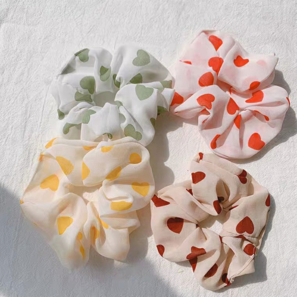 Đây Buộc Tóc Vải scrunchie - CHẤM BI TO