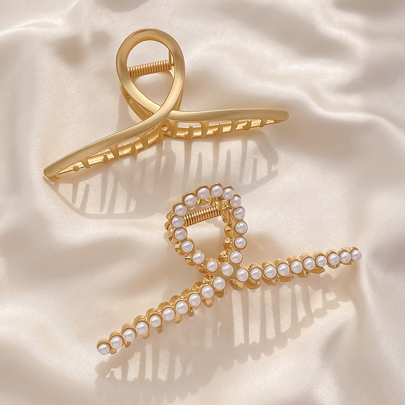 Kẹp càng cua đính ngọc trai cỡ lớn đơn giản thời trang Hàn Quốc cho nữ