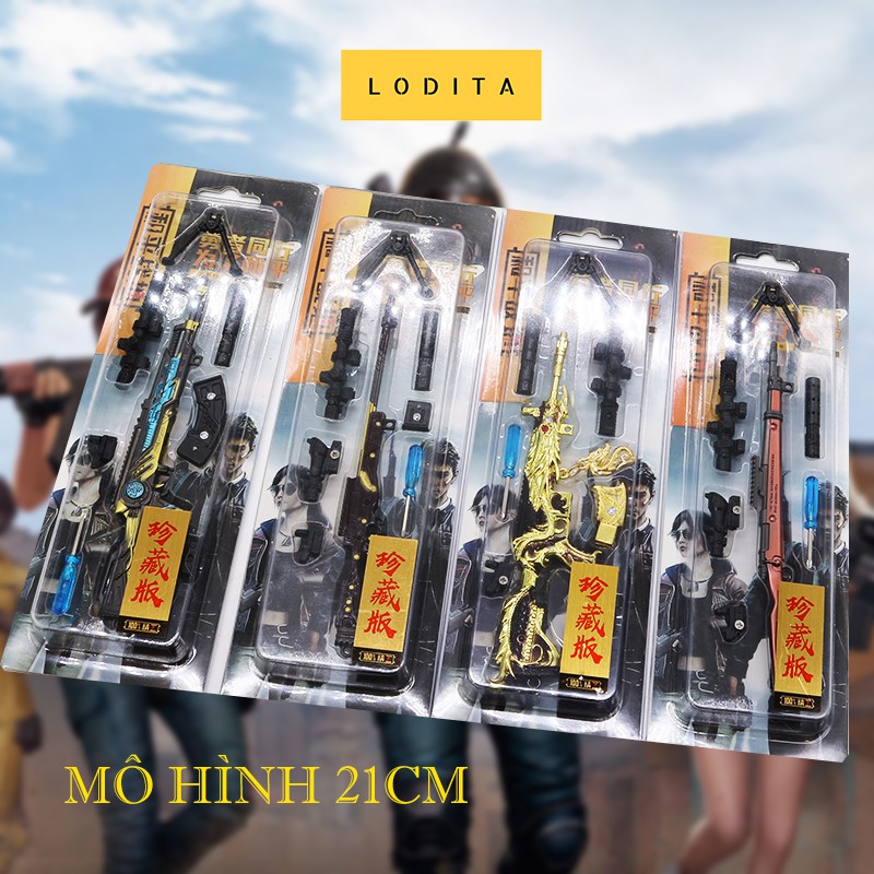 Mô hình súng PUBG, CF, Đột Kích tháo lắp, trưng bày 21CM - LODITA