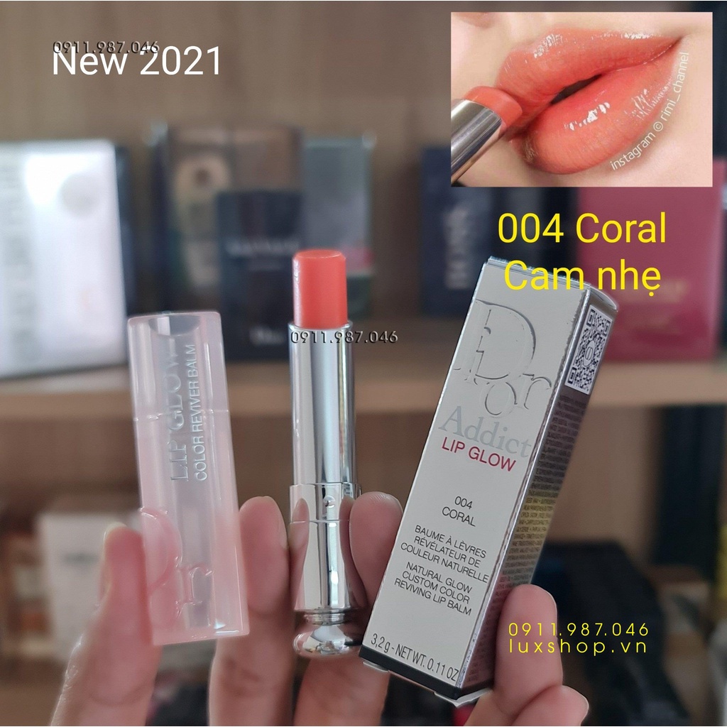 Sale - Son Dưỡng Môi Cao Cấp Dior Addict Lip Glow 004 Coral (Cam san hô) Chính hãng , Bống cosmestics