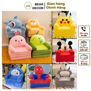 Ghế Sofa Giường - Ghế Lười Hình Thú Cho Bé 3 Tầng được chọn mẫu chất liệu vải nhung lụa bông gòn cao cấp