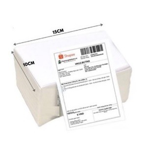 Giấy In Nhiệt Tự Dính Dạng Tập 500  Kích thước: 100x150 mm/ 1 tờ Tờ In Đơn  CÓ SẴN LỚP DÁN V