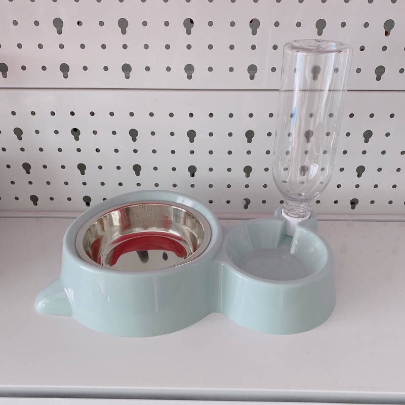 bát ăn cho chó mèo nước tự động lòng inox TAI MÈO