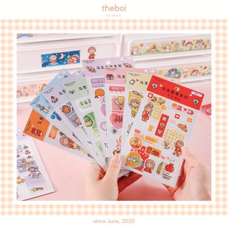 1 Tấm Sticker Cuộc Sống Bình Yên Trang Trí Sổ Bullet Journal Phong Cách Hàn Quốc