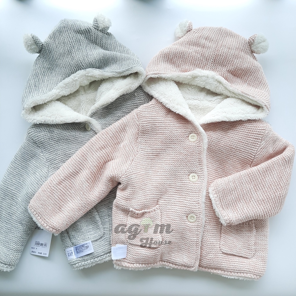 Áo len Gap tai gấu lót lông dày, giữ ấm cho bé từ 8-10kg - Lagim House