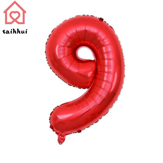 Bong Bóng Nhôm Hình Chữ Số 0-9 16inch Màu Đỏ Trang Trí Tiệc Sinh Nhật / Tiệc Sinh Nhật / Nhà Tắm Cho Bé