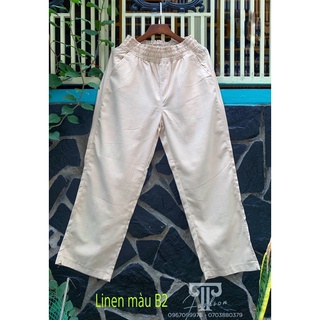 Quần Linen suông màu trơn ( 48-75kg)