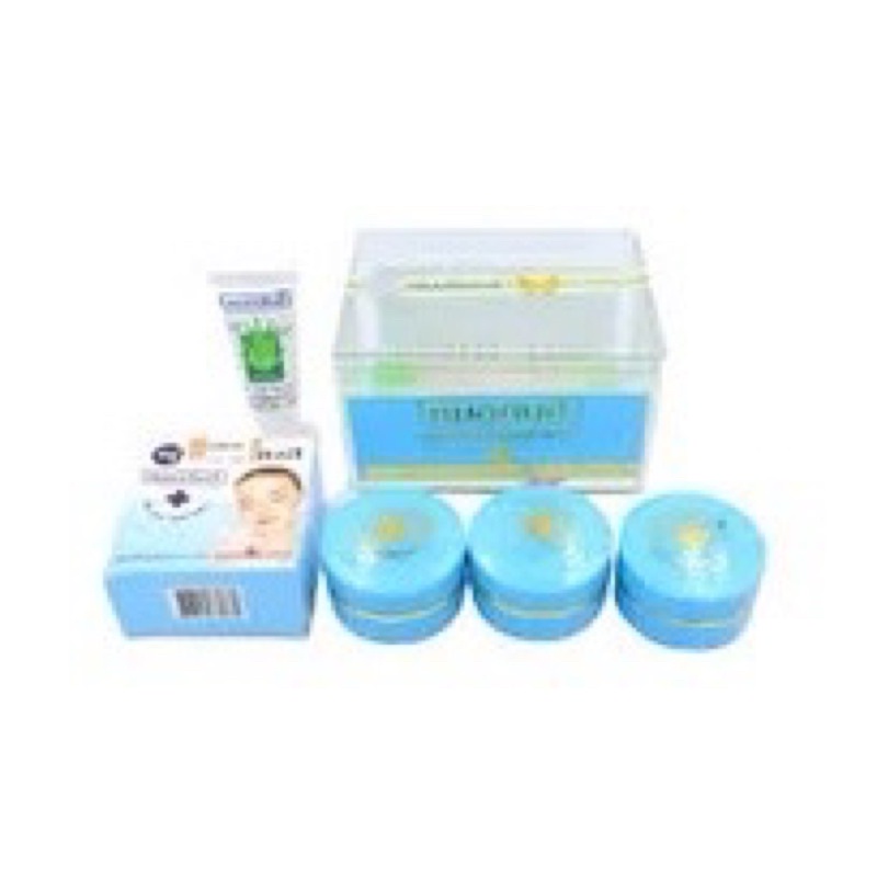 Bộ sản phẩm Yanhee giảm mụn, trắng da mờ thâm nám màu xanh
