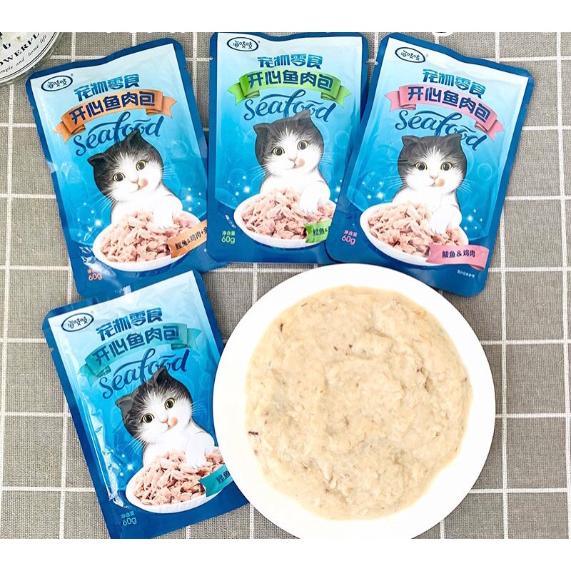 [Mã PET50K giảm Giảm 10% - Tối đa 50K đơn từ 250K] [PATE SIÊU MỀM MỊN NHƯ SOUP THƯỞNG] Pate Happy Akachan cho mèo - 60g