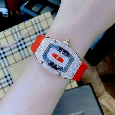 Đồng hồ nữ Richard mille dây silicon full đá sang trọng, hàng full box thẻ bảo hành 12 tháng. | BigBuy360 - bigbuy360.vn