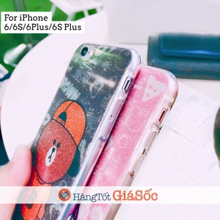 Ốp dẻo Thỏ Cony và Gấu Brown cho iPhone (Ốp lưng iphone, hangtotgiasoc)