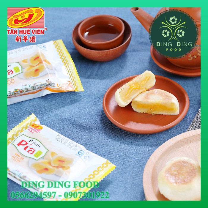 Bánh Pía Mini Kim Sa Đậu Trứng 480g [12 BÁNH] Tân Huê Viên| Pía Kim Sa Mini | Đặc Sản Sóc Trăng - DING DING FOOD