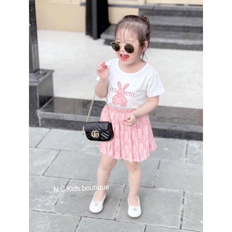 Bộ đồ bé gái mùa hè cộc tay loại đẹp - bộ quần áo bé gái 10kg đến 22kg chất cotton, họa tiết dễ thương cho bé đi chơi.