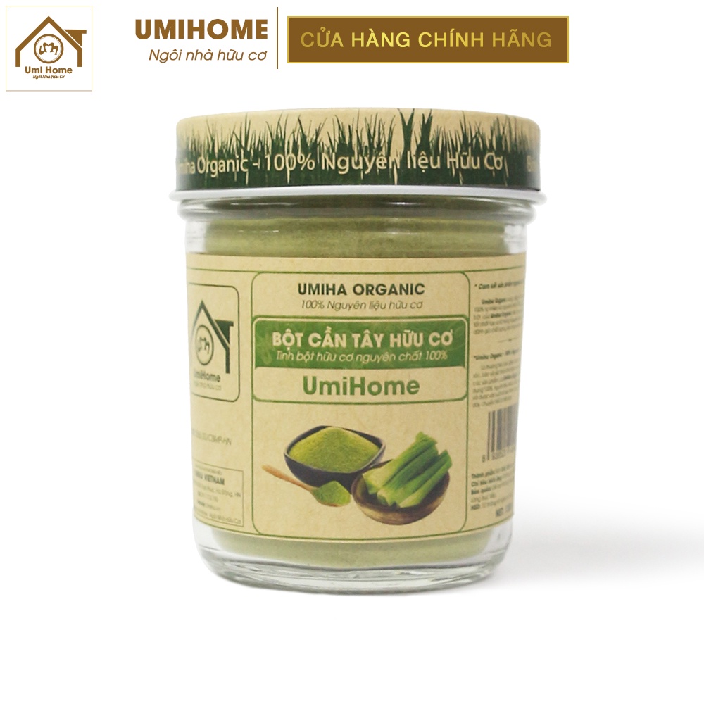 Bột Cần Tây nguyên chất hữu cơ UMIHOME 135g - Dùng để uống và đắp mặt nạ dưỡng trắng da hiệu quả