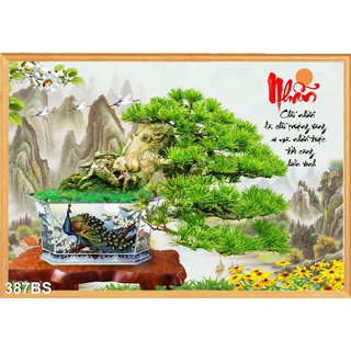 TRANH DÁN TƯỜNG THƯ PHÁP - TRANH CHẬU MAI CHẬU BON SAI
