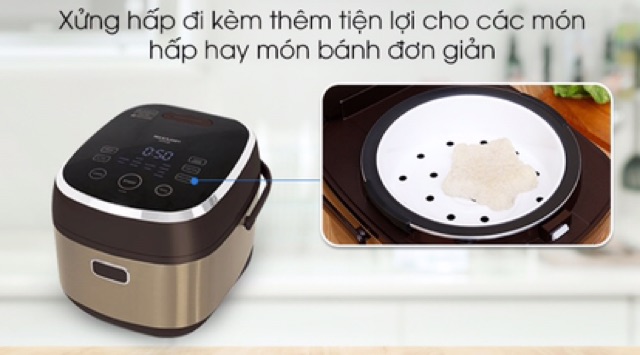 Nồi cơm điện cao tần Sharp 1.8 lít KS-IH191V-GL- Mới 100%- Lòng nồi nhôm dập tráng men chống dính dày