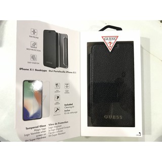 Bao Da Iphone XR - GUESS - Combo (Bao Da + Kính Cường Lực)