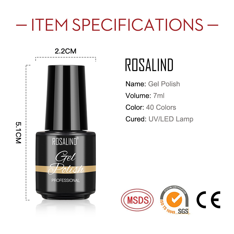 [Hàng mới về] Gel sơn móng tay Rosalind 7ml màu sáng bóng chất lượng cao