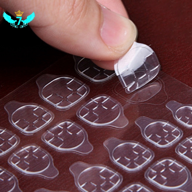 Bộ 24 miếng dán móng tay giả màu trong suốt