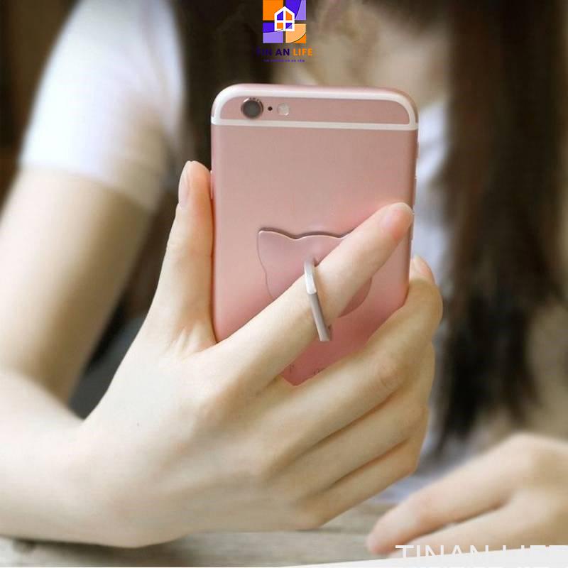 Giá Đỡ Điện Thoại Di Động Hình Mèo Dễ Thương , Giá Đỡ Dạng Nhẫn Đa Chức Năng Cho Điện Thoại