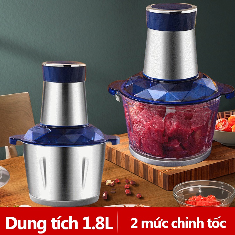 SJ003B Máy xay thịt đa năng 2.0L chén thủy tinh lưỡi dao kép Lưỡi dao bằng inox 304 không gỉ hai chế độ tự động làm sạch