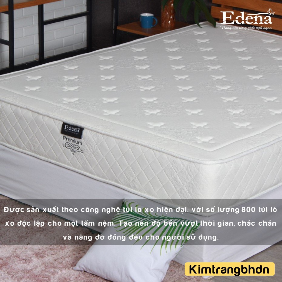 Nệm Lò Xo Túi Premium Edena - CHÍNH HÃNG, BẢO HÀNH 5 NĂM