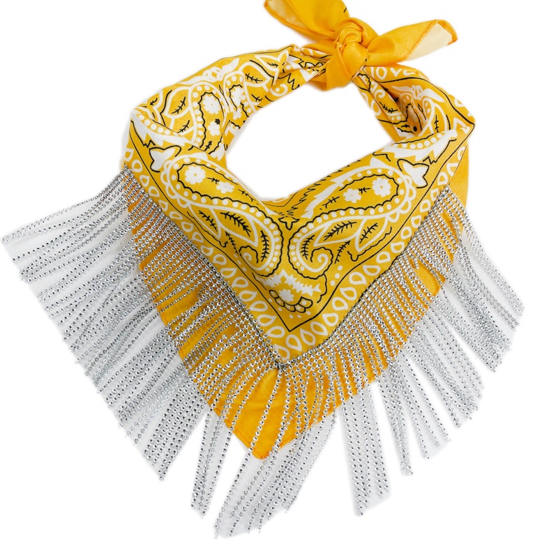 Khăn Bandanas Tua Rua Màu Bạc Chủ Đề Phương Tây