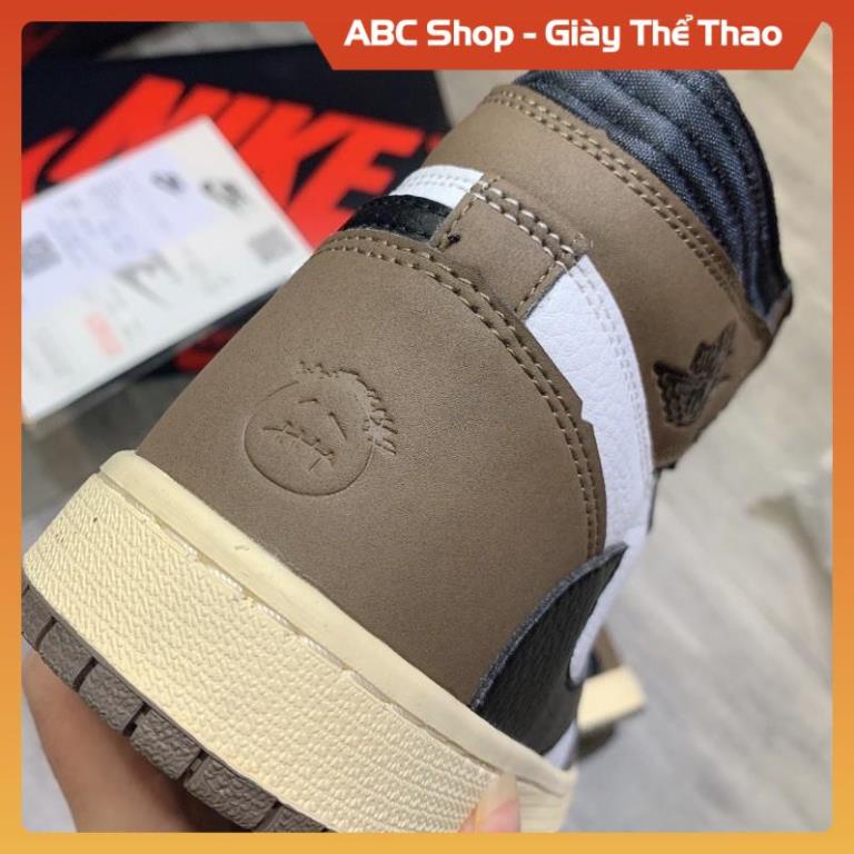 [FreeShip+ Hàng Cao Cấp] Giày Sneaker  jd1 travis scot full phụ kiện, Giầy Jd1 Nâu đen trắng hót trend