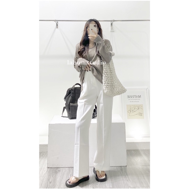 [ảnh thật ] quần vải dáng suông phong cách Hàn Quốc by LAHUN213