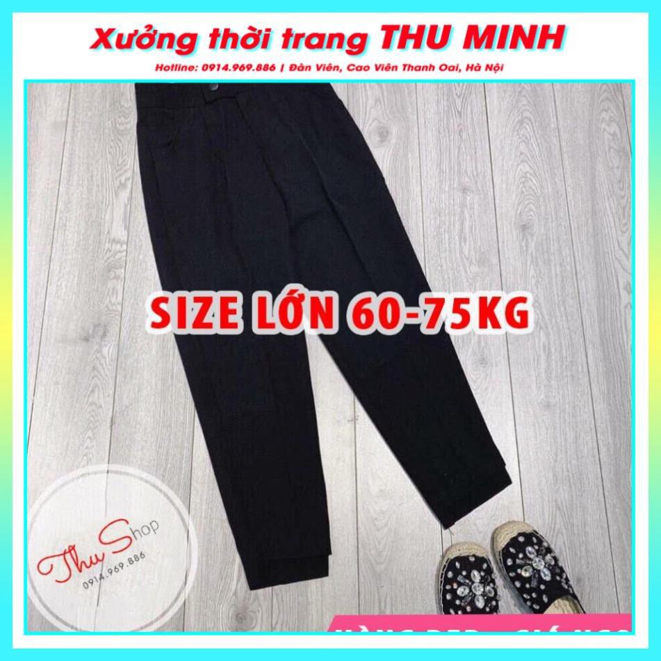 Quần Baggy Tây nữ BIG SIZE Gấu Lệch vải tuyết mưa đẹp Q2D03