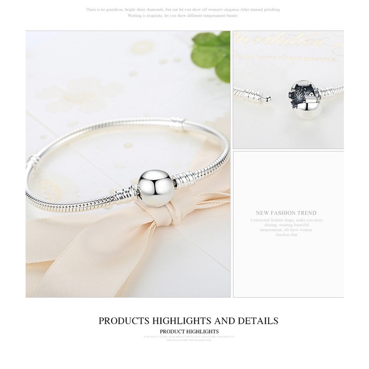 Vòng tay Bamoer PAS916 bằng bạc 925 17 - 20 cm cho nữ