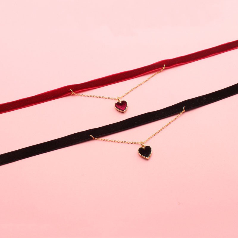 Choker nhung mặt trái tim vòng cổ thời trang cho nữ - Mã NO08