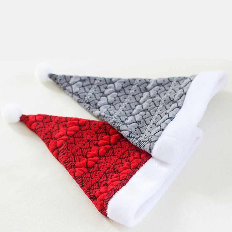 Mũ Giáng Sinh Vải Dệt Kim Mềm Mại Thoải Mái Chất Lượng Cao Giữ Ấm Mùa Đông Họa Tiết Sọc Trái Tim / Ông Già Noel