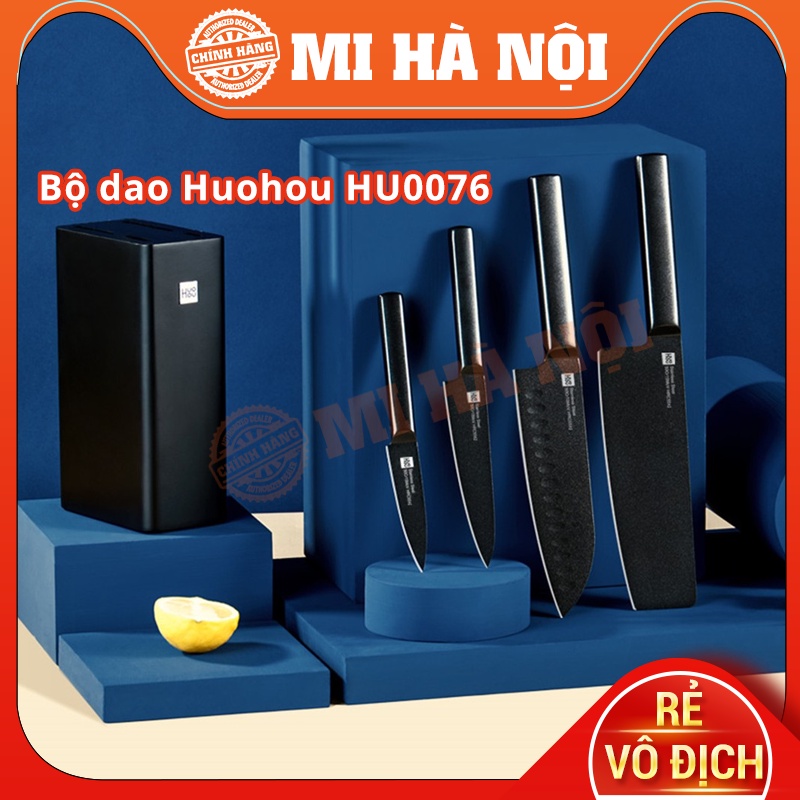 Bộ dao bằng thép kèm chân đế cao cấp HuoHou HU0076 / HU0014