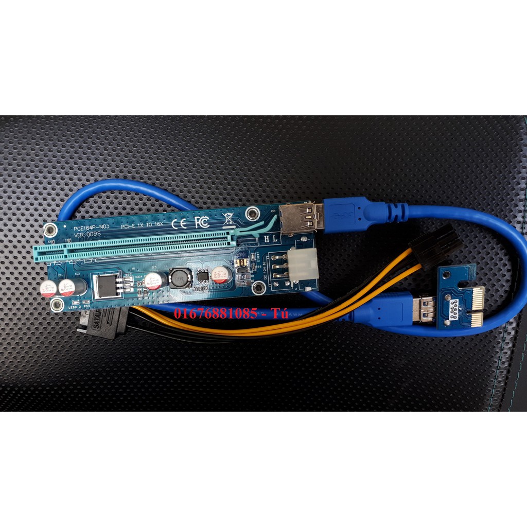 Dây Riser PCI-e version 009s cable black USB 3.0 60cm
