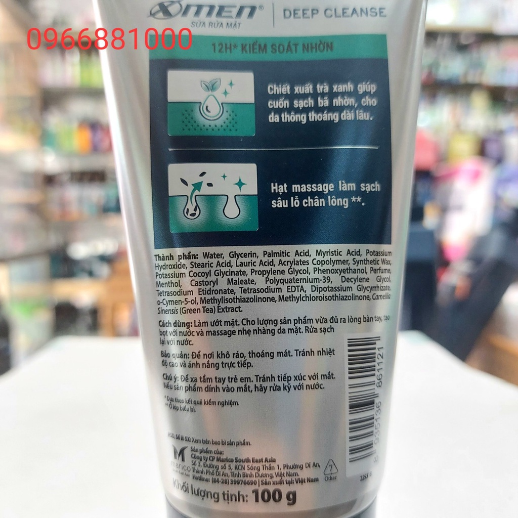 Xmen Tuýp Sữa Rửa Mặt 12h 100g Dêp Cleanse Kiểm Soát Nhờn